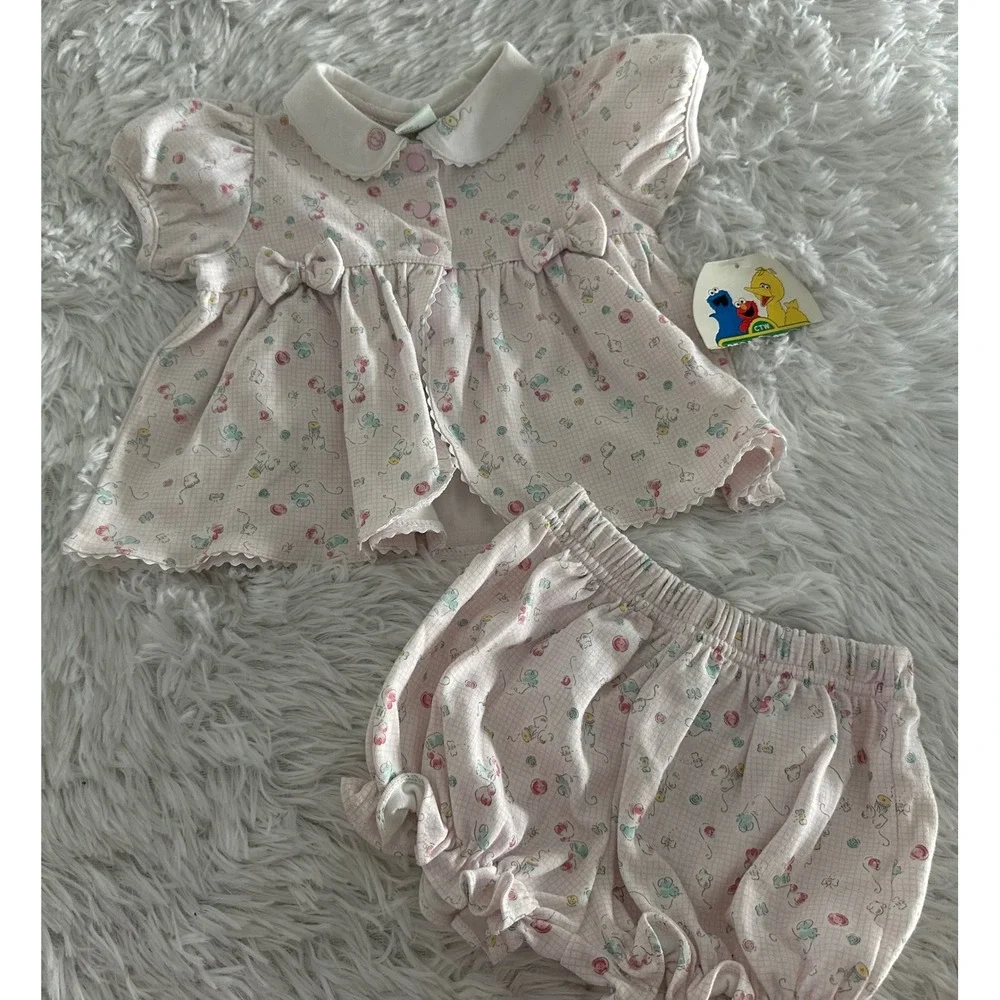 Nwt Sesame Street 2pc Vintage 80s outfit set 3-6m